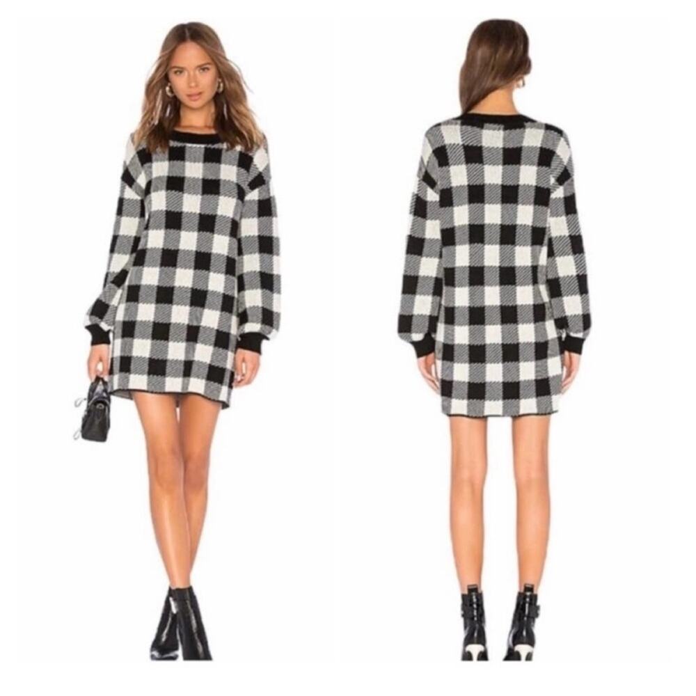 LPA Floyd Buffalo Check Sweater‎ Dress S